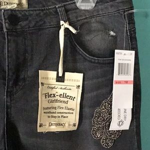 Black Democracy Jeans NWT BLING AND DISTRESSED